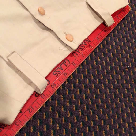 Vintage 1970’s Button Front‎ pleated Mini Skirt Khaki Beige with belt loops - Picture 10 of 16